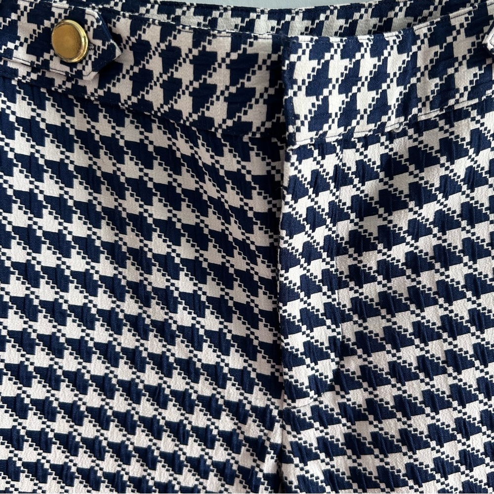 Zara Basic Navy and White Tailored Houndstooth Pa… - image 4